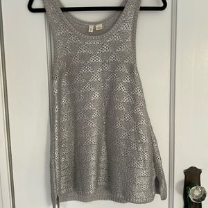 Silver sweater tank from Anthropologie. Size S.